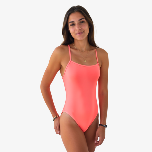 Coral Tie Back Performance Swimwear Norca Swim Norca Athletic Swimwear | Norca Natation Inc.