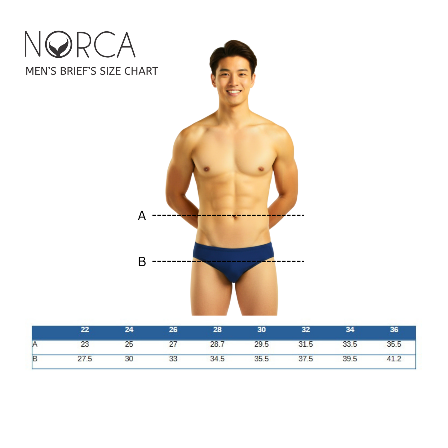Norca Men's Briefs Size Chart