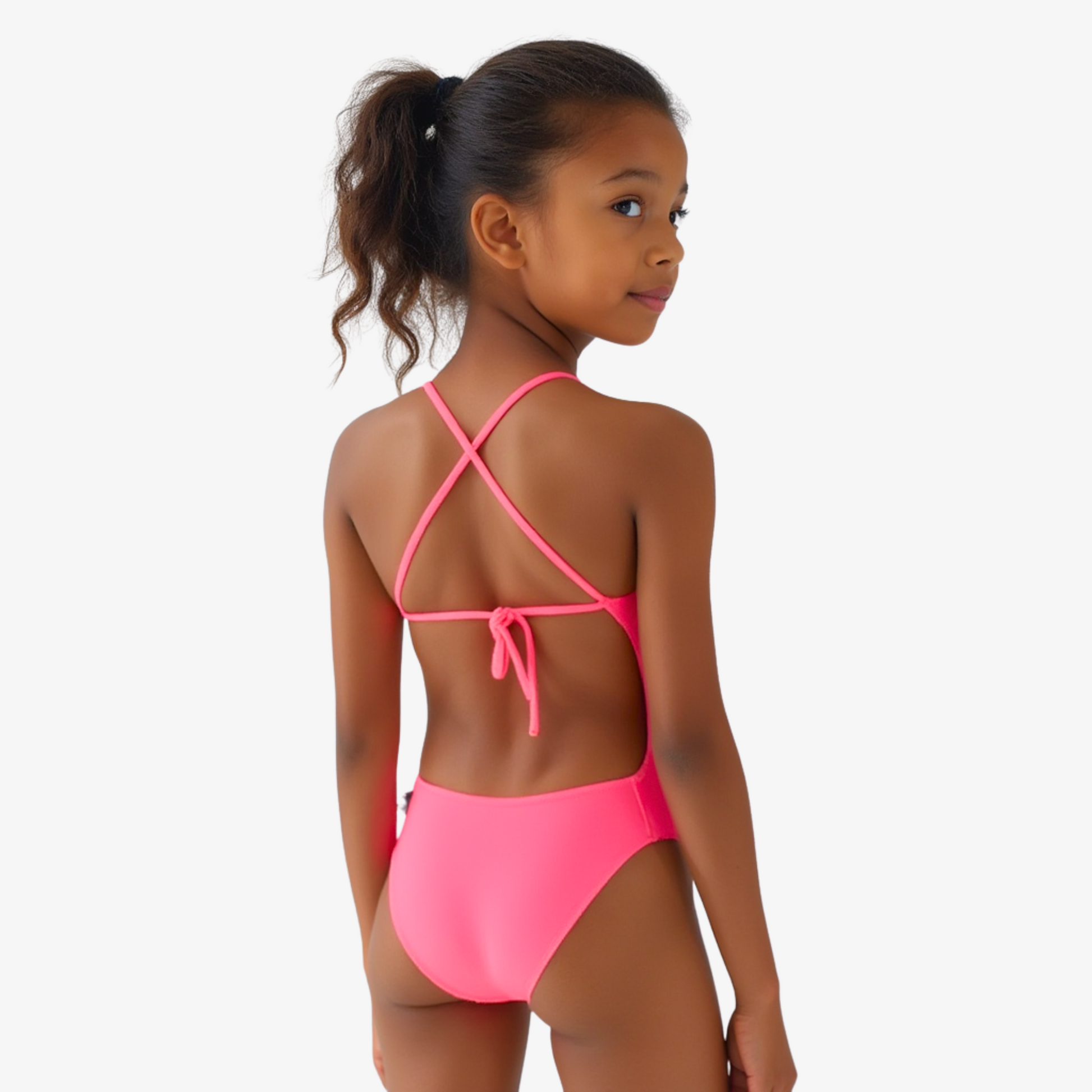 Norca Girls Coral Tie-Back Training Swimsuit - Norca Athletic Swimwear | Norca Natation Inc.