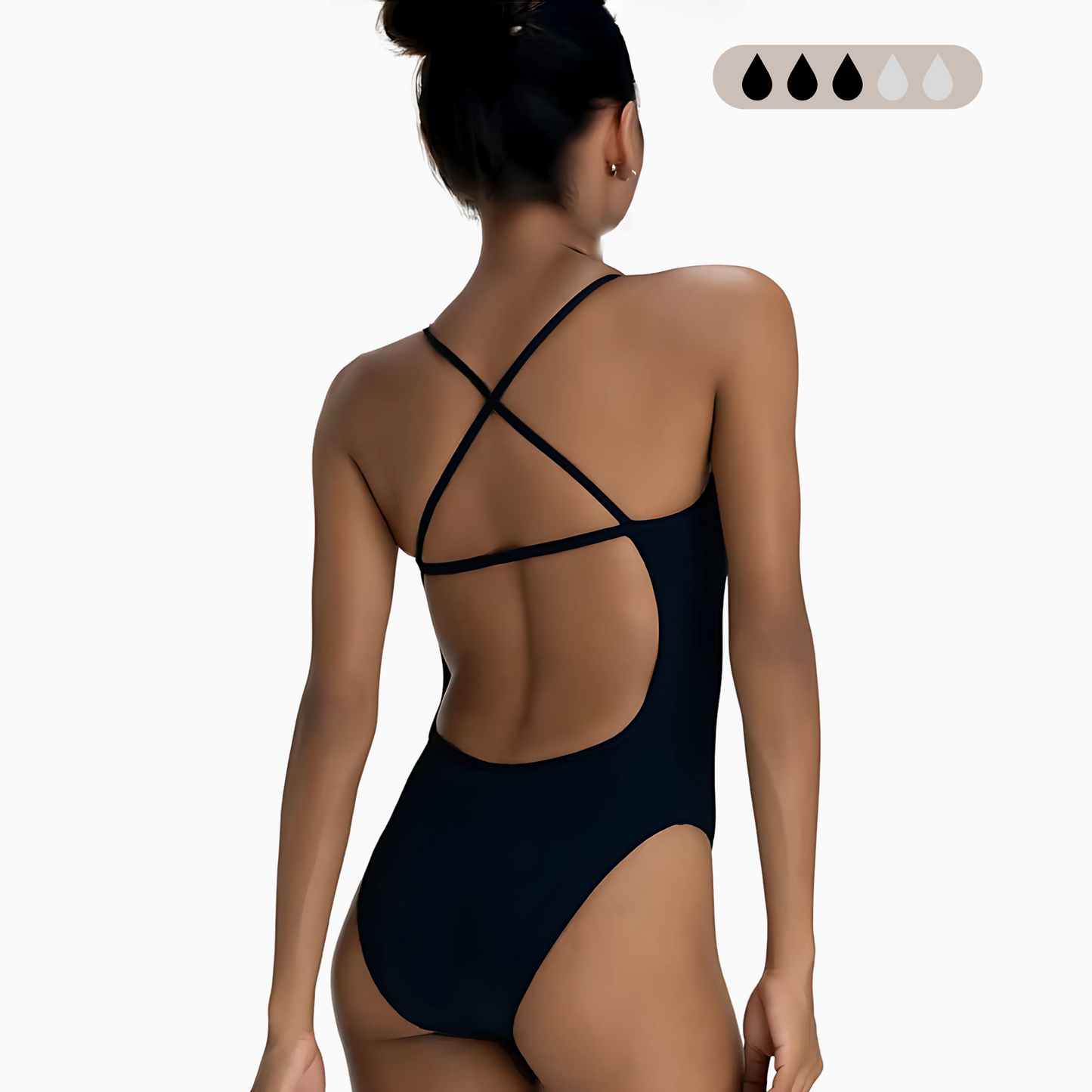 Maillot de bain une pièce SecureFlo Onyx X-Back : Maillot de bain à l'épreuve des règles