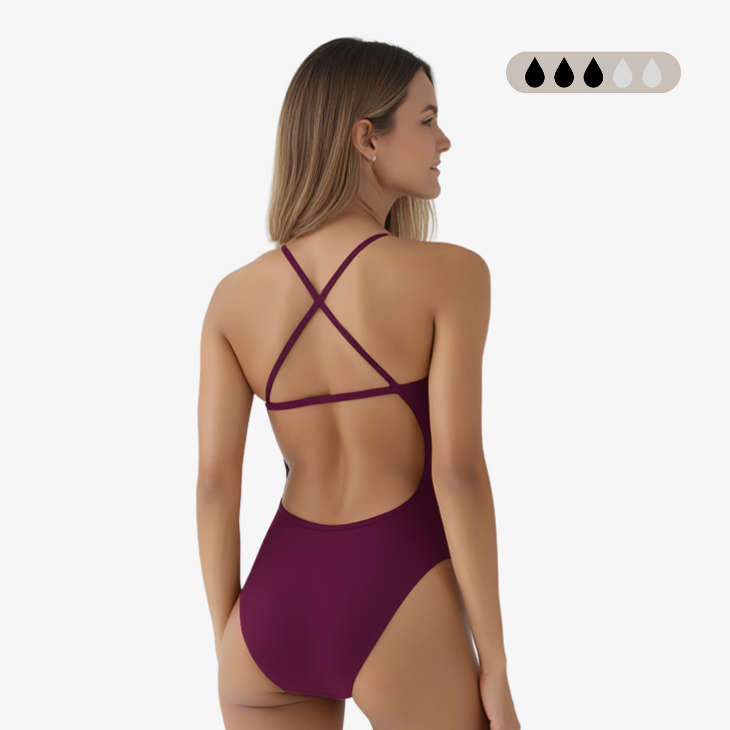 Norca SecureFlo Merlot X-Back: Period Swimsuit - Norca Athletic Swimwear | Norca Natation Inc.