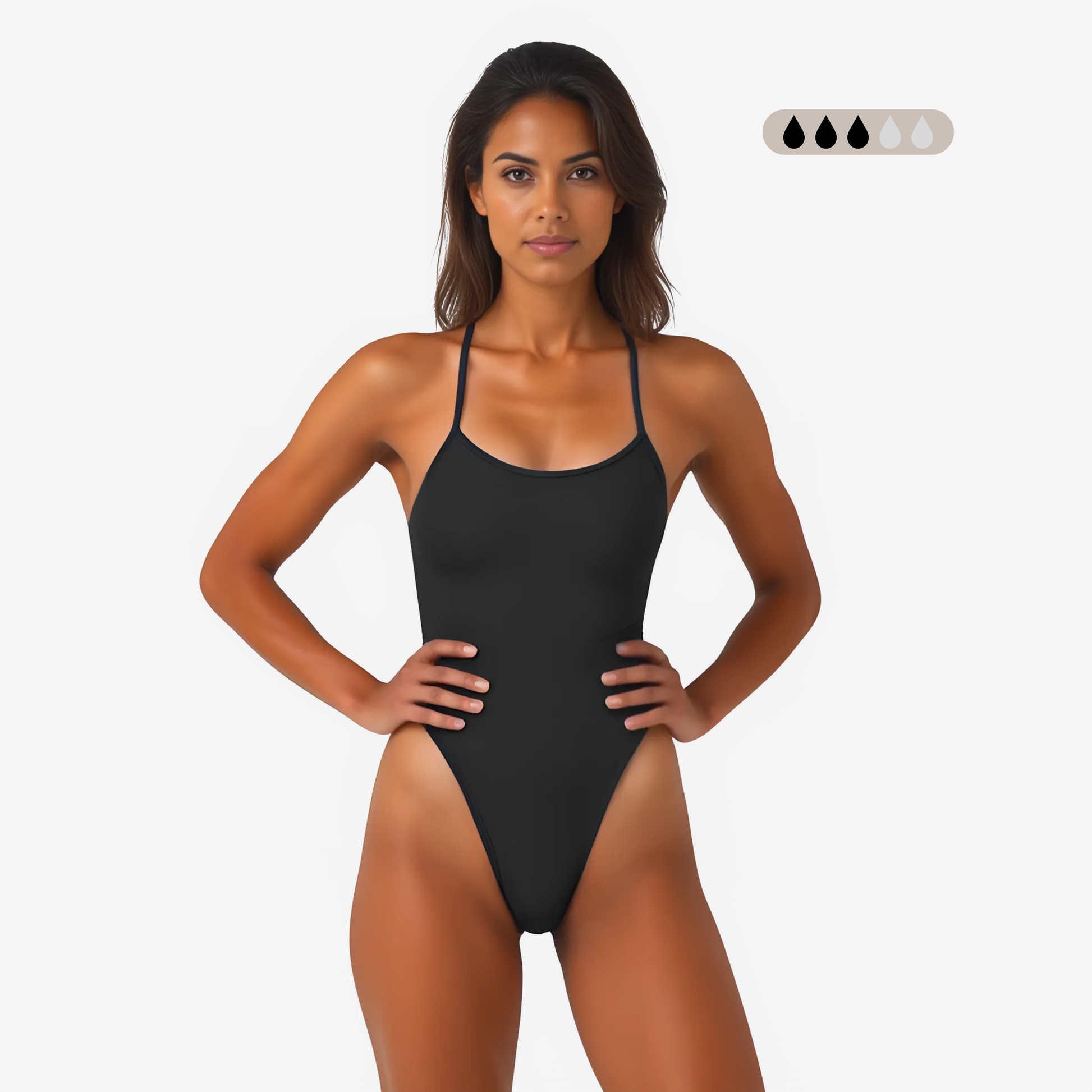Norca SecureFlo Onyx Tie-Back: Period Swimsuit - Norca Athletic Swimwear | Norca Natation Inc.