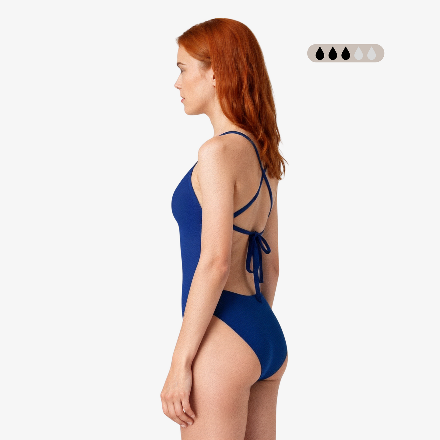 SecureFlo Cobalt Tie-Back Period Swimsuit by Norca - Norca Athletic Swimwear | Norca Natation Inc.
