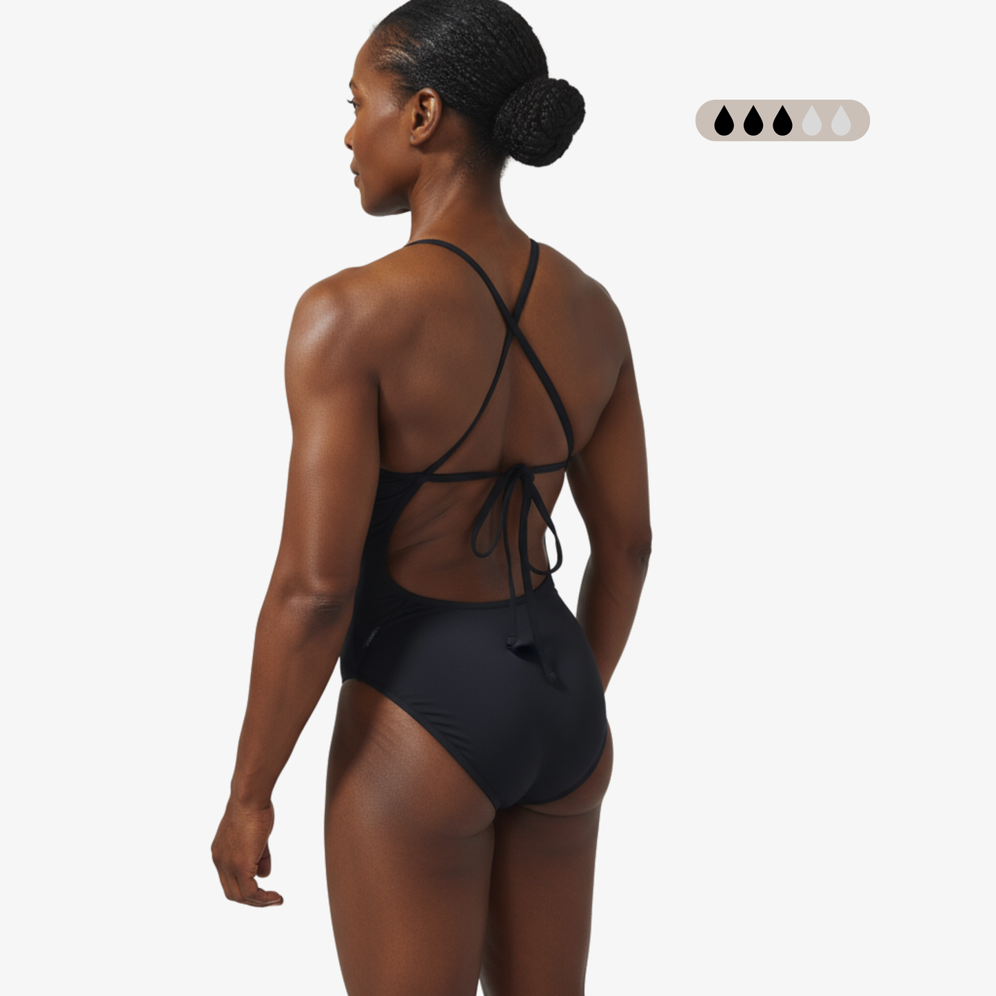 SecureFlo Onyx Tie-Back Period Swimsuit by Norca - Norca Athletic Swimwear | Norca Natation Inc.
