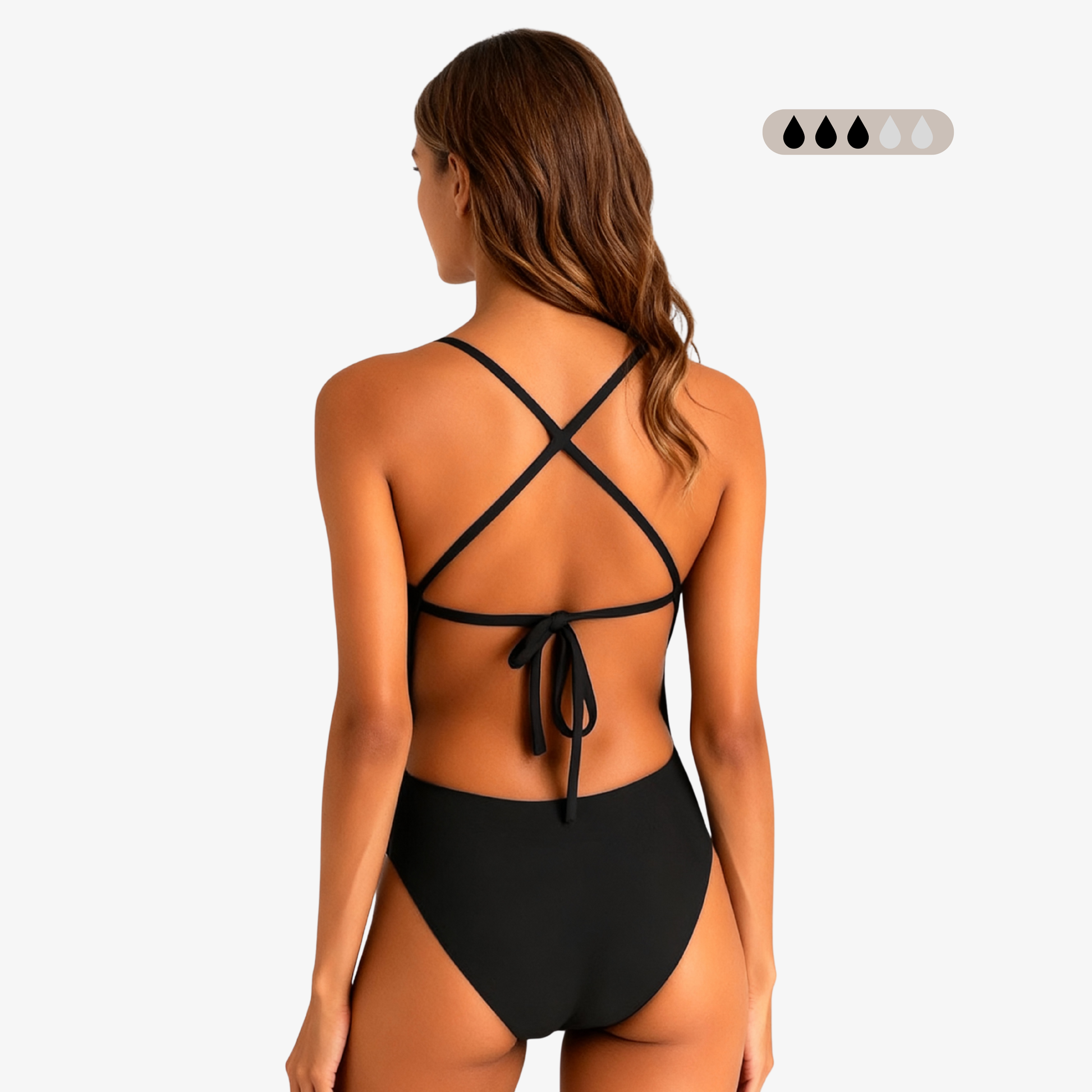 SecureFlo Onyx Tie-Back Period Swimsuit by Norca - Norca Athletic Swimwear | Norca Natation Inc.