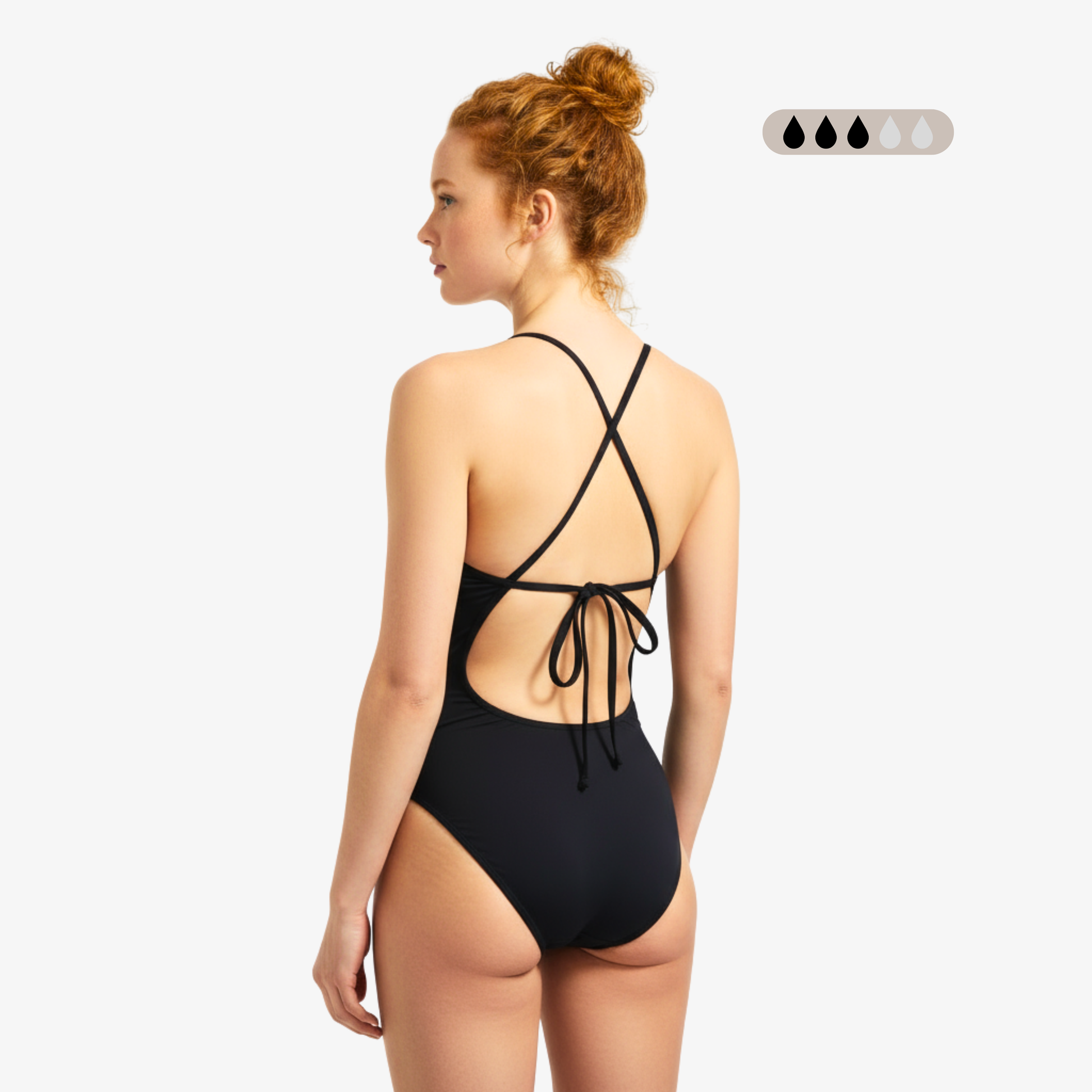 SecureFlo Onyx Tie-Back Period Swimsuit by Norca - Norca Athletic Swimwear | Norca Natation Inc.