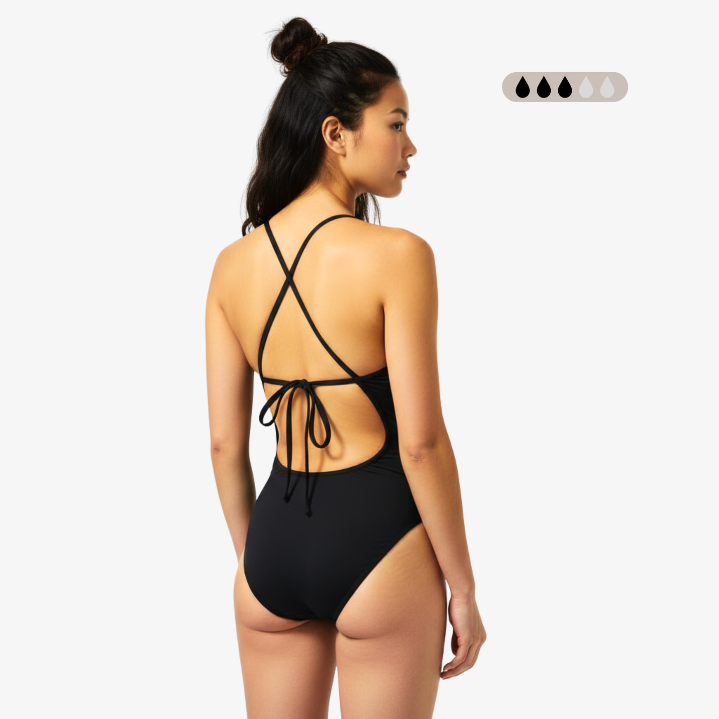 SecureFlo Onyx Tie-Back Period Swimsuit by Norca - Norca Athletic Swimwear | Norca Natation Inc.