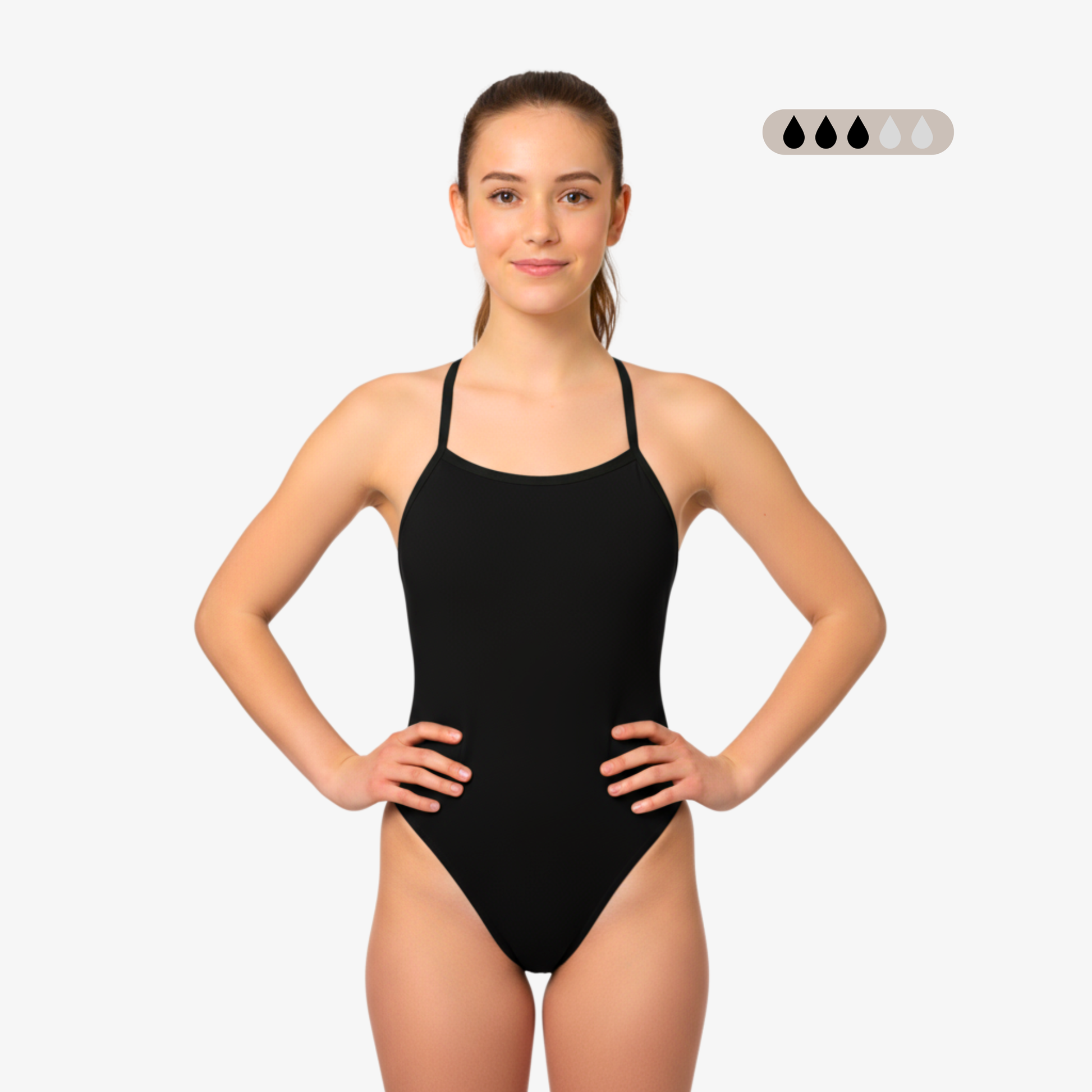 SecureFlo Onyx Tie-Back Period Swimsuit by Norca - Norca Athletic Swimwear | Norca Natation Inc.