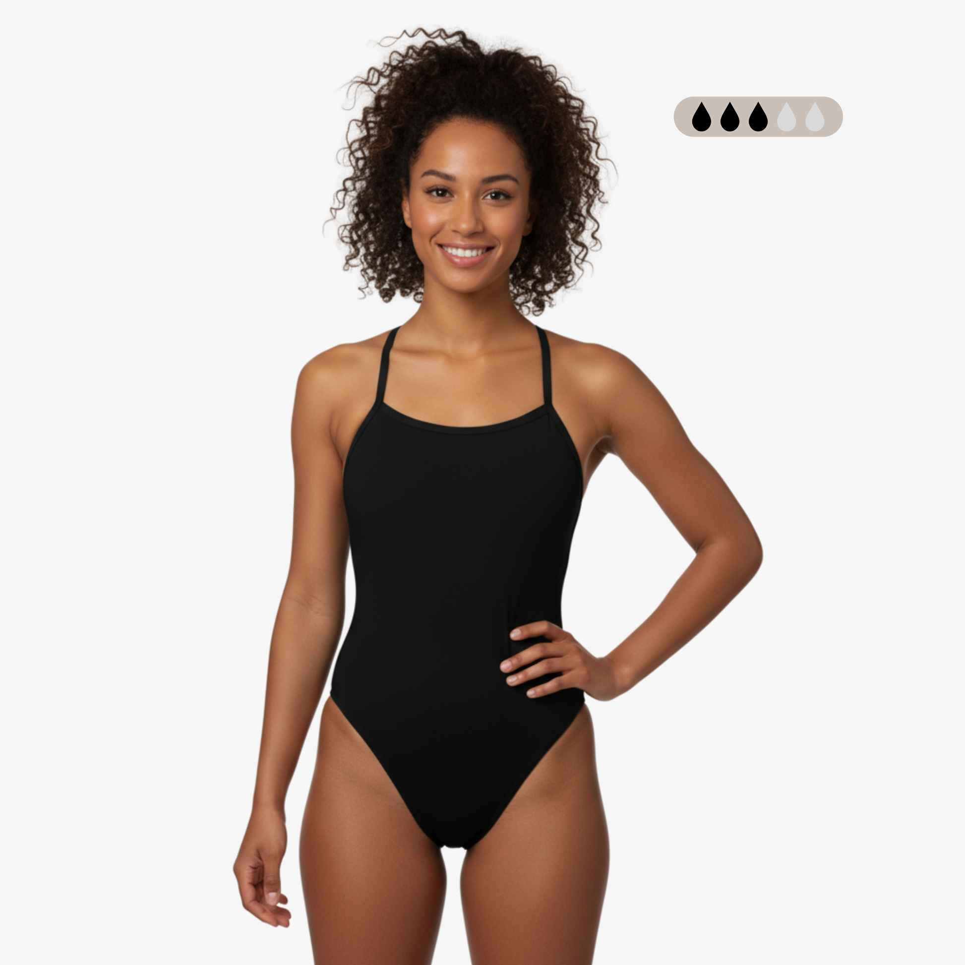 SecureFlo Onyx Tie-Back Period Swimsuit by Norca - Norca Athletic Swimwear | Norca Natation Inc.