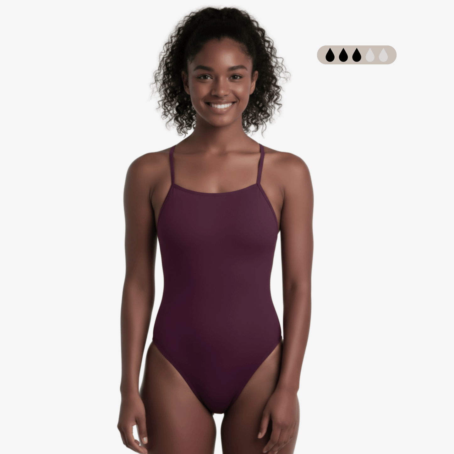 Merlot SecureFlo Open-Back One-Piece Period Swimsuit by Norca - Norca Athletic Swimwear | Norca Natation Inc.