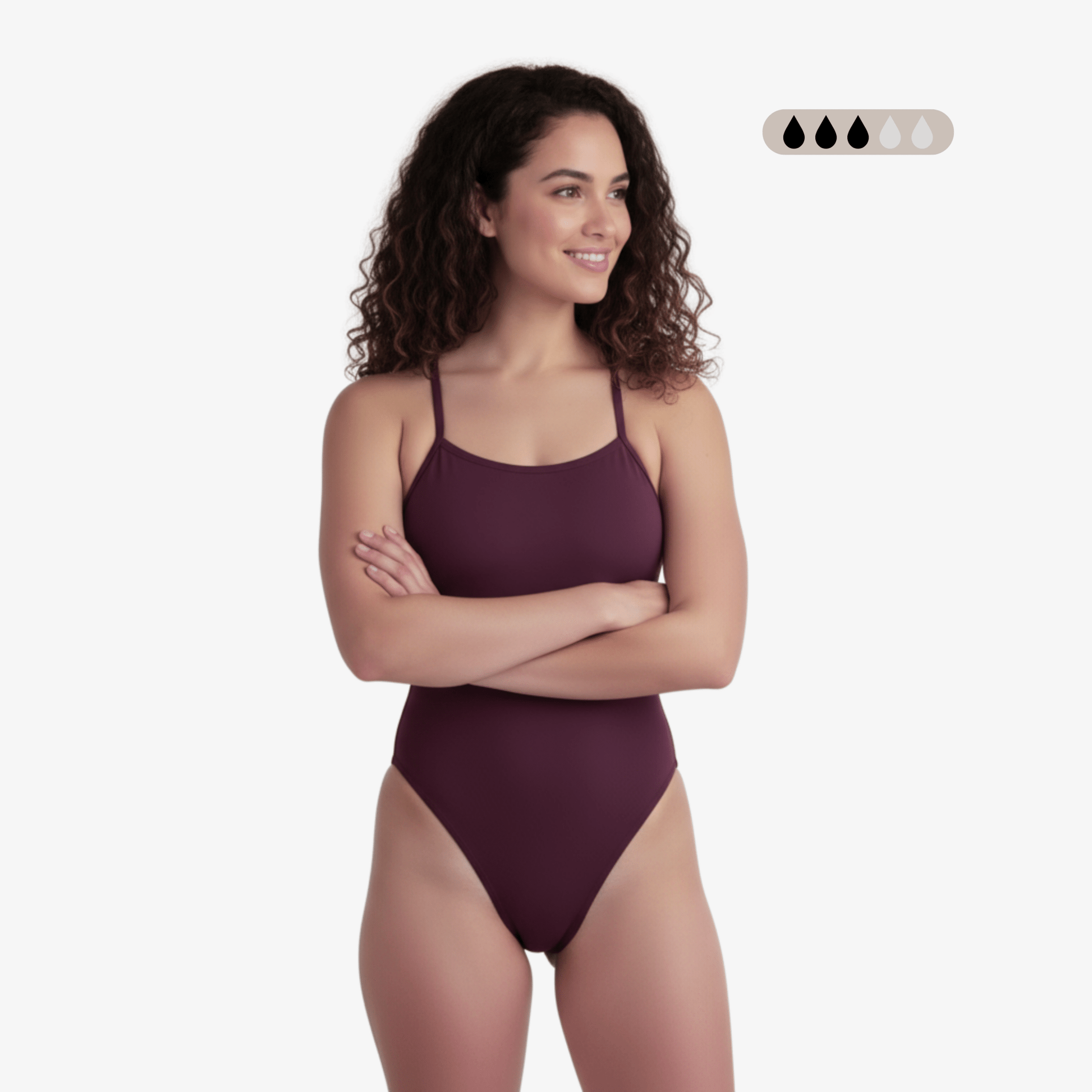 Merlot SecureFlo Open-Back One-Piece Period Swimsuit by Norca - Norca Athletic Swimwear | Norca Natation Inc.